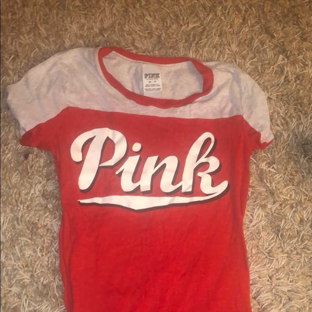 PINK soft red/grey t-shirt